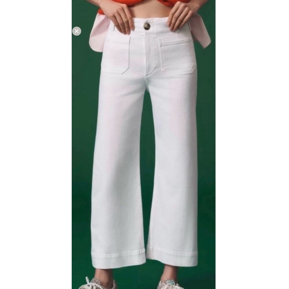 Pilcro The Colette Bow Corduroy Crop Wide-Leg Pants Size 31